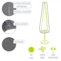 Capa para Guarda-Sol 30x35x180cm Cinza 61505 Aktive Aktive