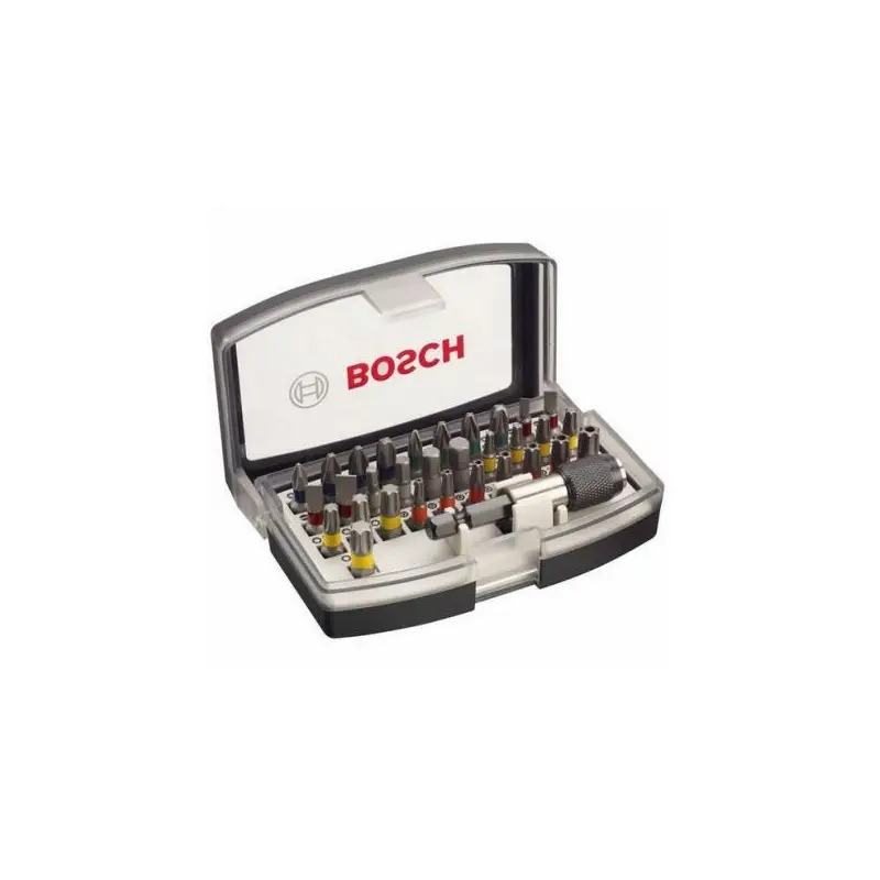 Conjunto de pontas de aparafusar, 32 unidades, PH, PZ, H, T e suporte universal Quick Change 2607017319 Bosch