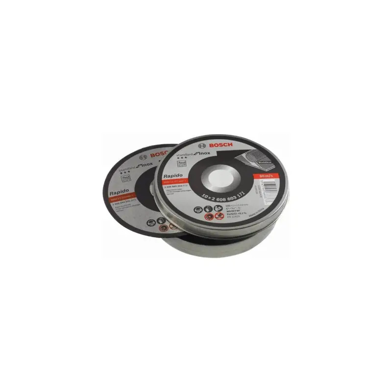 Lata 10 discos Standard Inox: 125X1mm 2608603255 Bosch