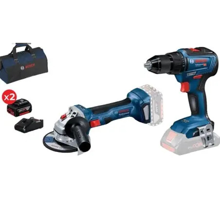Kit Aparafusadora GSB 18V+Rebarbadora GWS 18V+2 Baterias 4,0Ah+Bolsa 0615990M4A Bosch Bosch