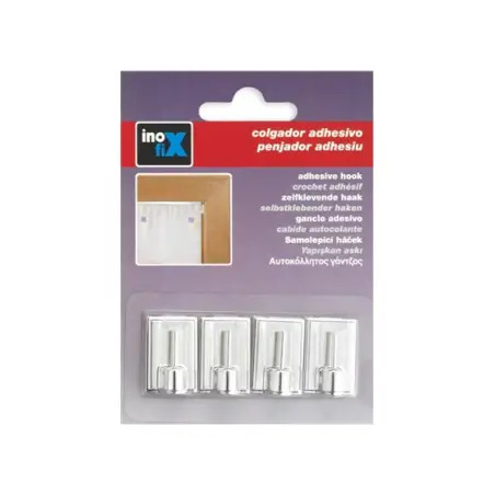 Cabide Adesivo Cromado para Cortina Pack 4un Inofix Inofix