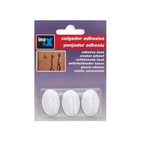 Cabide Adesivo Mini Branco Pack 3un Inofix Inofix