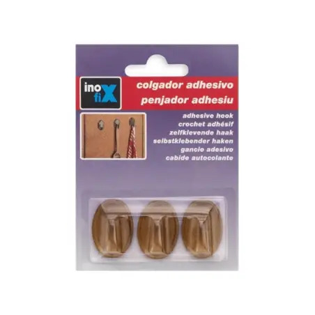 Cabide Adesivo Mini Madeira Pack 3un Inofix Inofix