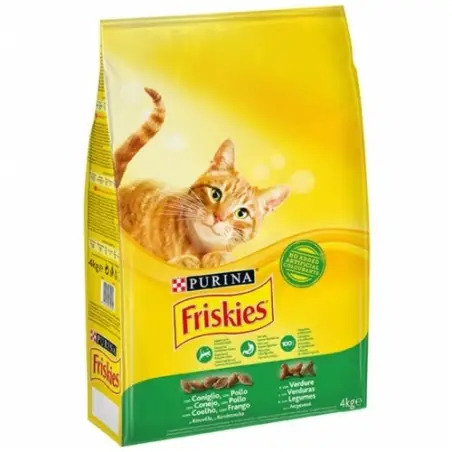 Ração Seca para Gato Adulto com Coelho, frango e vegetais 4Kg Friskies Friskies