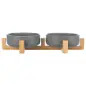 Suporte Em Madeira C/ 2 Gamelas Em Ceramica 0,3 Lt Trixie