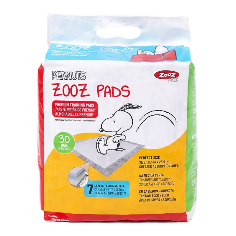 Zooz Pads - Resguardos Absorventes 80x60 Cm emb. C/ Snoopy Zooz Pads - Resguardos Absorventes 80x60 Cm emb. C/ Snoopy
