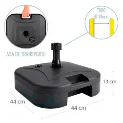 Base Guarda-sol preta 44,5x44,5x12,5cm 62199 Aktive Aktive