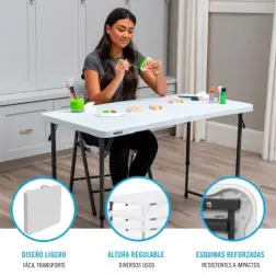 Mesa Dobravel Auxiliar Branca 4428 Lifetime Lifetime