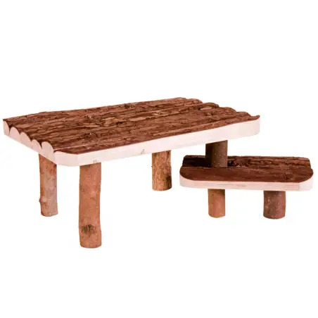 Plataforma C/ Degrau Em Madeira Natural P/ Roedores Trixie Trixie