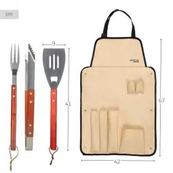Conjunto Avental com 6 Acessórios para Barbecue 63010 Aktive Aktive