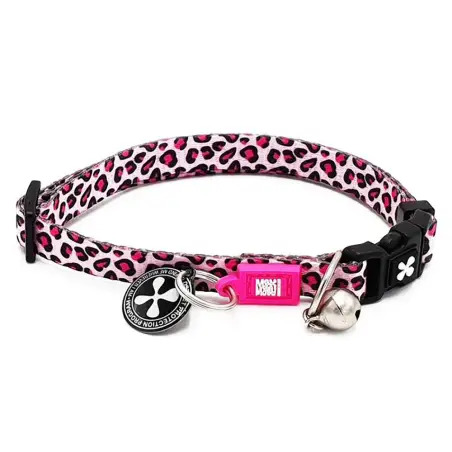 Max & Molly - Coleira C/ Id Tag "leopard Pink" P/  Max&Molly Max&Molly