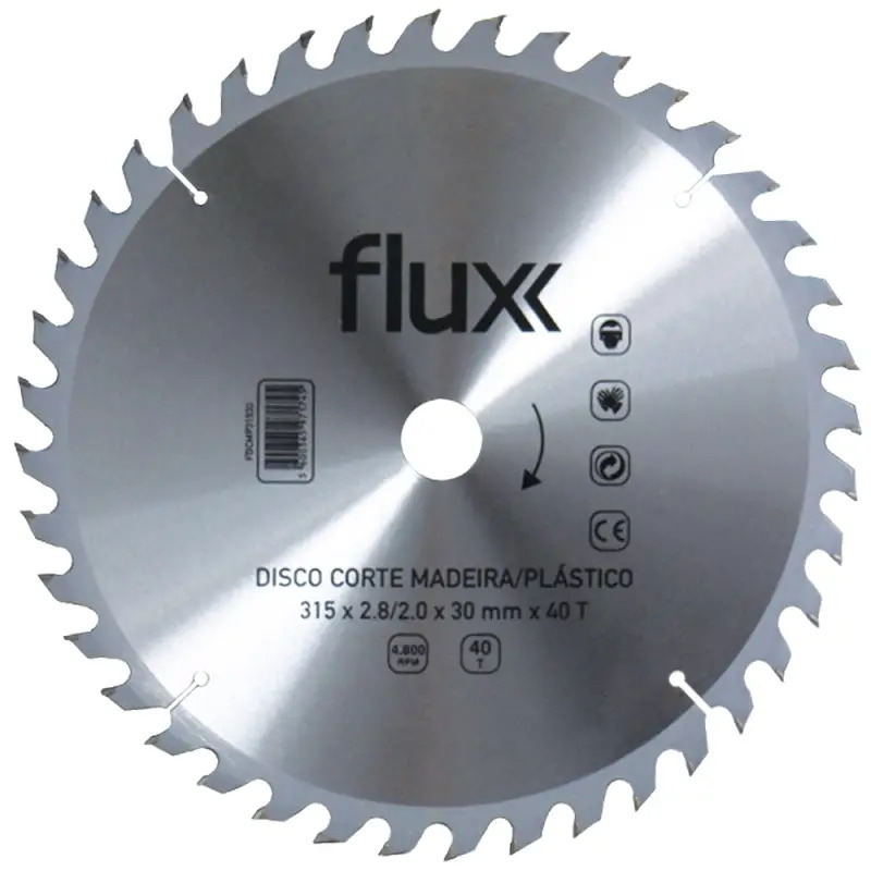 Disco Corte Madeira/Plasticos 110mm Flux Disco Corte Madeira/Plasticos 110mm Flux