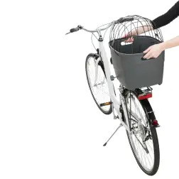 Cesto Plastico C/ Tampa Arame P/ Bicicleta 36x47x46cm Trixie Trixie