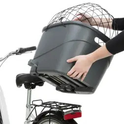 Cesto Plastico C/ Tampa Arame P/ Bicicleta 36x47x46cm Trixie Trixie