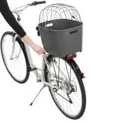Cesto Plastico C/ Tampa Arame P/ Bicicleta 36x47x46cm Trixie Trixie