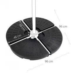Base de Guarda-sol Redondo Kit de 4peças 48x48x7,5cm 62197 Aktive Aktive