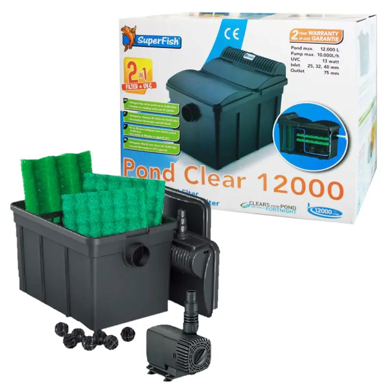 Filtro P/ Lago Pondclear 12.000 filtro + Uv 13w Superfish