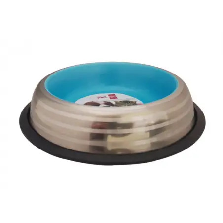 Comedouro Anti Derrapante Fluorescente Azul 0.90lt Mei Go Mei-Go