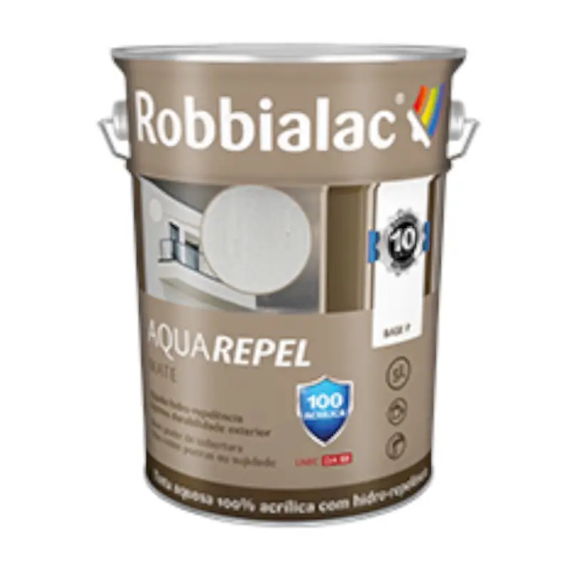Robbialac Tinta Plastica Mate Exterior Aquarepel Branco 15lt