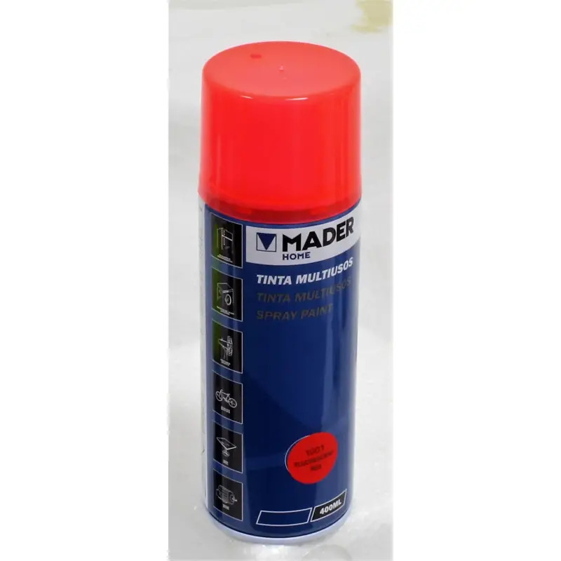 Tinta Spray Multiusos Fluorescente Red Ref. 1001 MADER COLOR