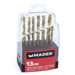 Jogo Brocas Titânio Hss 13un  Mader  Power  MADER HAND TOOLS Mader