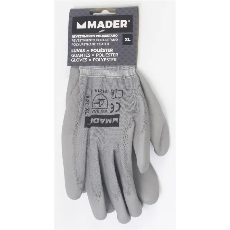 Luvas De Proteção Poliéster + Poliuretano Xl  MADER HARDWARE