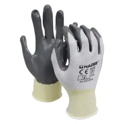 Luvas De Proteção Poliéster + Nitrilo L  Made MADER HARDWARE - 1350200299