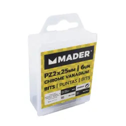 Bits Pozidriv Pz2 25mm 6un  Mader  Hand Too MADER HAND TOOLS - 1250860149