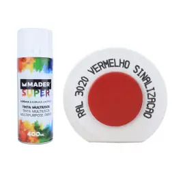 Tinta Spray Acrílico Ref. 3020 Vermelho Sinalização  Mader - 1370110189