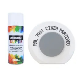 Tinta Spray Acrílico Ref. 7001 Cinza Prateado  Mader  Home - 1370110194