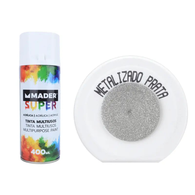Tinta Spray Metalizado Prata Metalizado Mader Home Tools