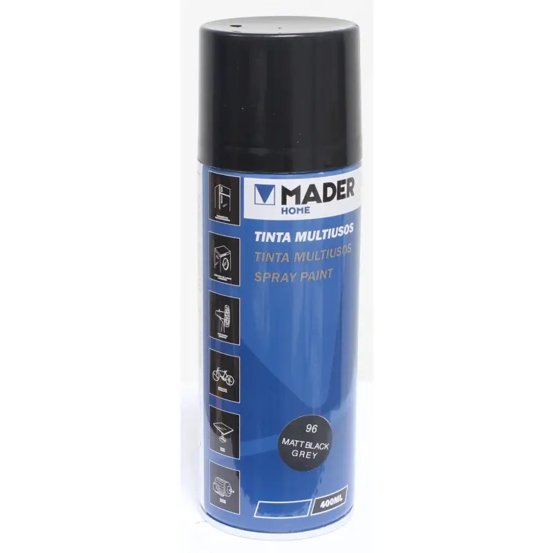 Tinta Spray Multiusos Matt Black Grey Ref. 96 40 MADER COLOR