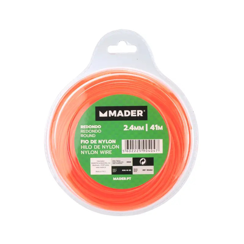 Fio De Nylon Redondo 2.4mm 41m Mader Ga MADER GARDEN TOOLS