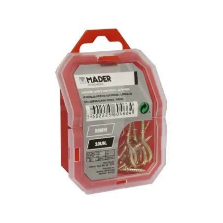 Camarão Aberto Com Rosca Latonado 25mm 10un   MADER HARDWARE - 1210190097