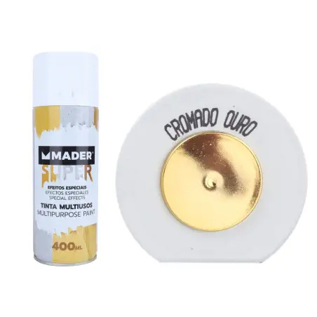 Tinta Spray Efeitos Especiais Cromado Ouro  Mader  Home Too - 1370110198