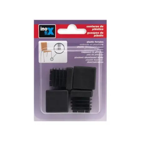 Taco Quadrado Preto kit4 25mm Inofix
