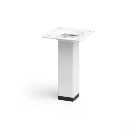 Pé Quadrado em Aço Branco - 10cm - 1160440098