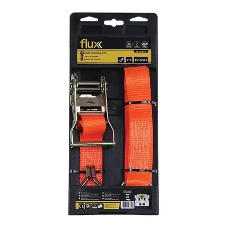 Cinta Roquete Laranja 7mt 2000kg Flux - 1020030026