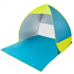 Tenda de Praia em Poliéster UV50 Azul/Verde 160x140x110cm 62165 Aktive - 1180180067