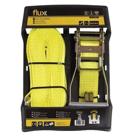 Cinta Roquete Amarelo 9mt 5000kg Flux Flux