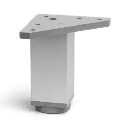 Pé Regulável Alumínio Quadrado Anodizado Mate 40x40mm Rei Rei