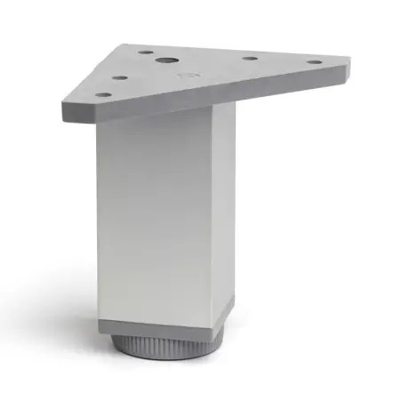 Pé Regulável Alumínio Quadrado Anodizado Mate 40x40mm Rei Rei