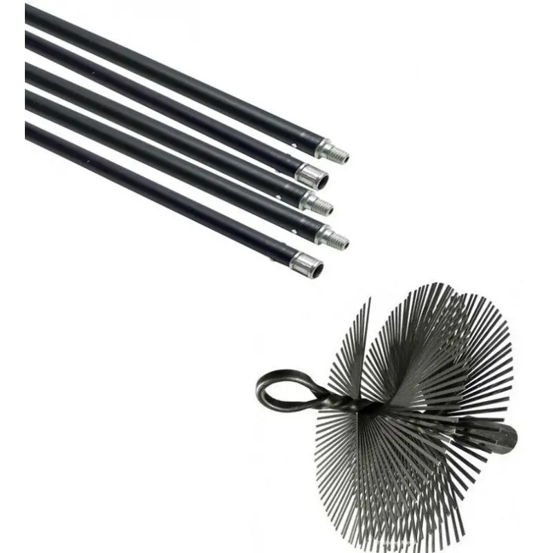 Limpa Chaminés 4 Varas 1,4mt+Ouriço em Aço Ok Fuego